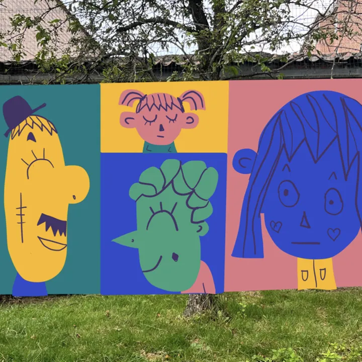 IllustrationQuartier en couleur : fresque participative